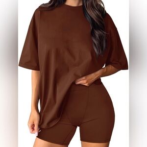 Brown Two-Piece Lounge Set